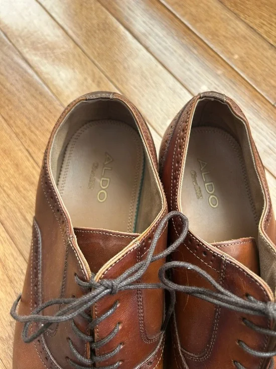 Aldo Chestnut Brown Cap-Toe Oxford Dress Shoes-size 12 - Picture 4 of 6